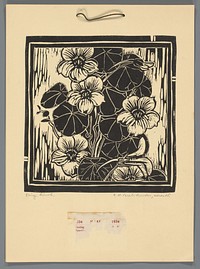 Kalenderblad voor maart 1934 met bloemen (1933) by G H Bretschneider