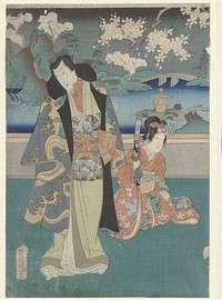 De derde maand (1861) by Utagawa Kunisada I and Maruya Jinpachi