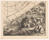Kaart van het dijkgraafschap van de Vier Noorder Koggen (deel rechtsonder) (1731) by Hendrik de Leth, Pieter Straat and Hendrik de Leth