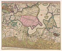 Kaart van het baljuwschap Kennemerland (1718 - 1726) by anonymous, weduwe Nicolaes Visscher II, Staten van Holland en West Friesland, weduwe Nicolaes Visscher II and Jan van de Poll 1666 1735