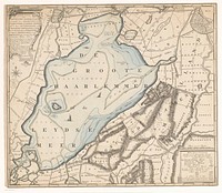 Kaart van het Haarlemmermeer en omliggende gebieden (in or after 1740) by anonymous, Melchior Bolstra, Melchior Bolstra and Hoogheemraadschap van Rijnland