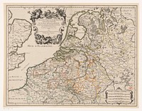 Kaart van de Zeventien Provinciën (1675) by Louis Cordier, Nicolas Sanson I, Alexis Hubert Jaillot and Lodewijk XIV koning van Frankrijk