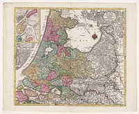 Kaart van Holland, Utrecht en een deel van Gelderland (1741 - 1748) by anonymous, Matthaeus Seutter III, Karel VII Albrecht Duits keizer and Frans I Stefan Duits keizer