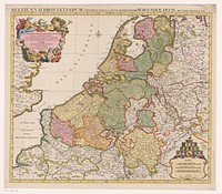 Kaart van de Zeventien Provinciën (after 1724) by anonymous, Alexis Hubert Jaillot, Pieter Mortier II and Lodewijk van Frankrijk hertog van Bourgondië