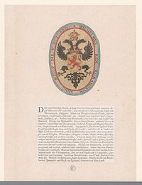 Wapenschild van graaf Willem II van Holland en tekstblad (1615) by Floris Balthasarsz van Berckenrode, Balthasar Florisz van Berckenrode and Hoogheemraadschap van Rijnland
