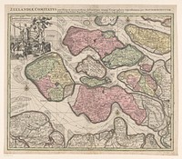 Kaart van Zeeland (1741 - 1757) by anonymous, Matthaeus Seutter III, Karel VII Albrecht Duits keizer and Frans I Stefan Duits keizer