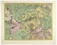 Kaart van Hengouwen met Bergen en omliggende steden, 1709 (1709) by Abraham Allard and Abraham Allard