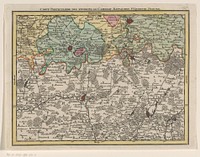 Deel van een kaart van de Oostenrijkse Nederlanden (1737 - 1757) by Tobias Conrad Lotter, Albrecht Carl Seutter, Matthaeus Seutter III, Matthaeus Seutter III and Zwaben en Franken Vicariaat van Rijnland