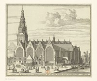 Gezicht op de Oude Kerk te Amsterdam (1662 - 1720) by Pieter Hendricksz Schut, Nicolaes Visscher I, Nicolaes Visscher II and weduwe Nicolaes Visscher II