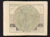 Hemelkaart met de noordelijke sterrenbeelden met de banen van verschillende kometen (1742) by anonymous, Johann Gabriel Doppelmayr and erven Johann Baptista Homann