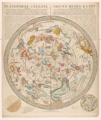 Hemelkaart met de sterrenbeelden (1780) by anonymous, Pieter le Clerc, Covens and Mortier and Covens Jr, Pieter le Clerc and Willem V prins van Oranje Nassau