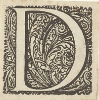 Letter D in een geornamenteerde omlijsting (1600 - 1699) by anonymous and Dirck de Bray