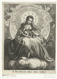 Madonna zittend op de maansikkel (in or after c. 1625) by anonymous, Cornelis Bloemaert II and Abraham Bloemaert