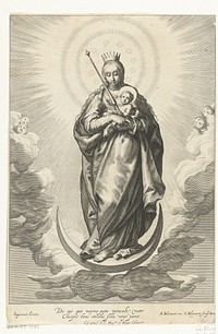 Staande Madonna op de maansikkel (after c. 1633 - before c. 1637) by Cornelis Bloemaert II, Abraham Bloemaert and Senaat van Rome
