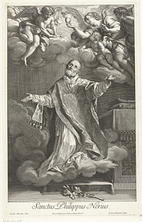De heilige Filippus Neri (1685 - 1723) by Robert van Audenaerd and Carlo Maratta