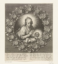Maria met kind in rozenkrans (1611) by Boëtius Adamsz Bolswert, Abraham Bloemaert, Albertus Eufrenius and Boëtius Adamsz Bolswert