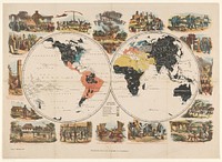 Missie-wereldkaart en religieuze scènes (1836 - 1905) by anonymous, Pieter Willem Marinus Trap and M Wijt and Zonen