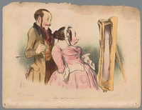 Model van de schilder levert kritiek op haar portret (1838) by Honoré Daumier, Aubert and Cie and Aubert and Cie