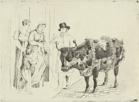 Versierde koe (1805 - 1847) by Anna Kobell