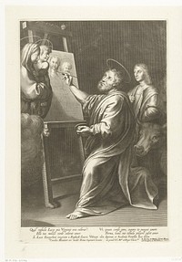 Lucas schildert Maria (1633 - 1692) by Cornelis Bloemaert II, Rafaël and Giovanni Giacomo de Rossi