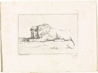 Landschap met liggende leeuw (1729) by Bernard Picart, Rembrandt van Rijn and Bernard Picart