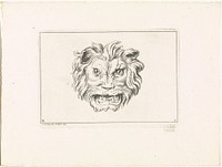 Grommende leeuwenkop (1729) by Bernard Picart, Charles Le Brun and Bernard Picart
