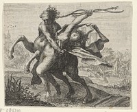 Fabel van de ontvoering van een vrouw door een centaur (1608) by Aegidius Sadeler II, Albrecht Dürer and Aegidius Sadeler II