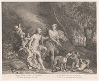 Venus en Adonis als geliefden met vier putti (1739 - 1780) by Joseph Wagner, Jacopo Amigoni, Joseph Wagner and Senaat van Venetië