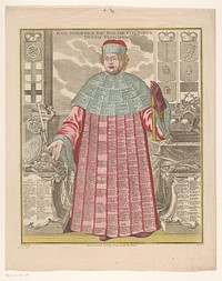 Prins van het Heilig Roomse Rijk met tekst op zijn kleding (1727 - 1782) by Emanuel Eichel, August Scheller and Tobias Conrad Lotter