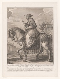 Benedictus XIII te paard (1725) by Jakob Frey I and Agostino Masucci
