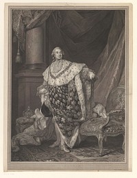 Portret van Lodewijk XVI, koning van Frankrijk (1790 - 1795) by Johann Gotthard Müller, Joseph Duplessis, François Dominique Ramboz and Johann Friedrich Frauenholz