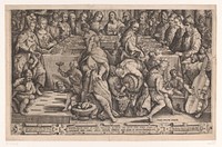 Bruiloft te Kana (1594) by M Preyss and Andrea Michieli