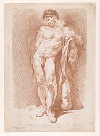 Staande naakte man (1746 - 1793) by Louis Marin Bonnet, François Boucher, weduwe François Chéreau I, weduwe François Chéreau II, Louis Marin Bonnet and François Boucher
