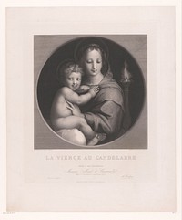 Maria met kind naast een kandelaar (1841) by Augustin Bridoux, Augustin Bridoux, Rafaël, Bougeard, Rittner and Goupil, Augustin Bridoux and Monsieur Morel de Campennelle