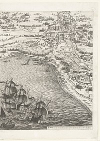 Beleg van La Rochelle, september 1627-oktober 1628 (centrale kaart, deel rechtsonder) (1628 - 1631) by Jacques Callot