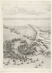 Beleg van Saint Martin op het Île de Ré, juli-november 1627 (centrale kaart, deel linksboven) (1629 - 1631) by Jacques Callot and Jacques Callot