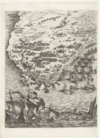 Beleg van La Rochelle, september 1627-oktober 1628 (centrale kaart, deel linksonder) (1628 - 1631) by Jacques Callot