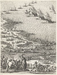 Beleg van Saint Martin op het Île de Ré, juli-november 1627 (centrale kaart, deel linksonder) (1629 - 1631) by Jacques Callot and Jacques Callot