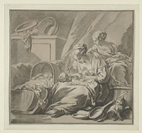 De goede moeder (1773 - 1774) by Louis Marin Bonnet, François Boucher and François Boucher