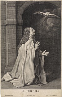 Het visioen van de H. Teresa van Avilla (1638 - 1702) by Pieter van Schuppen, Peter Paul Rubens and Nicolaus le Cat