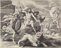 Promotieprent met allegorische voorstelling van Lodewijk XIV als Jupiter, 1659 (1659) by Pieter van Schuppen and Charles Le Brun