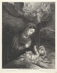Madonna aanbidt het Christuskind (1635 - 1644) by Hendrik Snyers, Titiaan and Abraham van Diepenbeeck