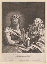 Christus als Man van Smarten en Maria als Mater Dolorosa. (1652) by Pierre Daret, Simon Vouet, François Tortebat, François Tortebat and Lodewijk XIV koning van Frankrijk