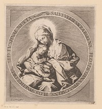 Maria met Christuskind op de schoot (1615 - 1670) by Jerôme David and Guido Reni