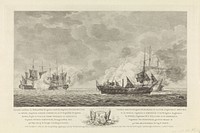 Zeeslag bij Cadiz, 1781 (1782) by Mathias de Sallieth, Jan Kobell I, Johannes Smit and Zoon, Pieter Melvill van Carnbee, Johannes Smit and Zoon and Gerardus Oorthuys