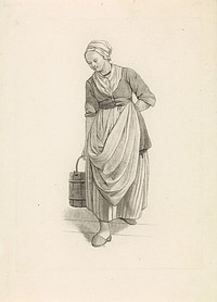 Melkmeisje (1818 - 1833) by Mathias de Sallieth, Jacob Perkois and Johannes Huibert Prins