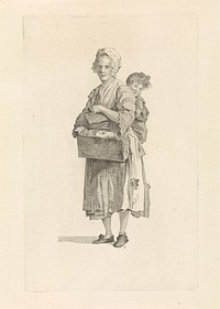 Vrouw en kind met cavia (1818 - 1833) by Mathias de Sallieth, Jacob Perkois and Johannes Huibert Prins