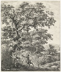 Pan en Syrinx (1630 - 1765) by Anthonie Waterloo, Anthonie Waterloo, Anthonie Waterloo, Cornelis Danckerts II and Josua and Reinier Ottens II