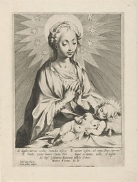 Maria aanbidt het Christuskind (c. 1586 - c. 1610) by Cornelis Galle I, Francesco Vanni, Matteo Florimi, Giambattista Falconetti and Matteo Florimi
