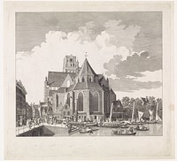 Gezicht op de Grote of Sint-Laurenskerk te Rotterdam (in or before 1753) by Jan Punt and Cornelis Pronk